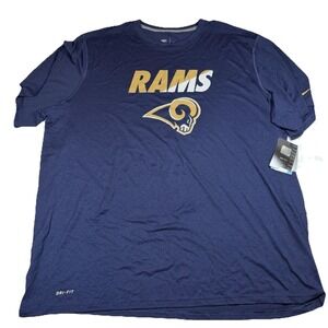 LA Rams Nike Dri-Fit Equipment NFL  Training T-Shirt Men's 3XL Navy Blue NWT